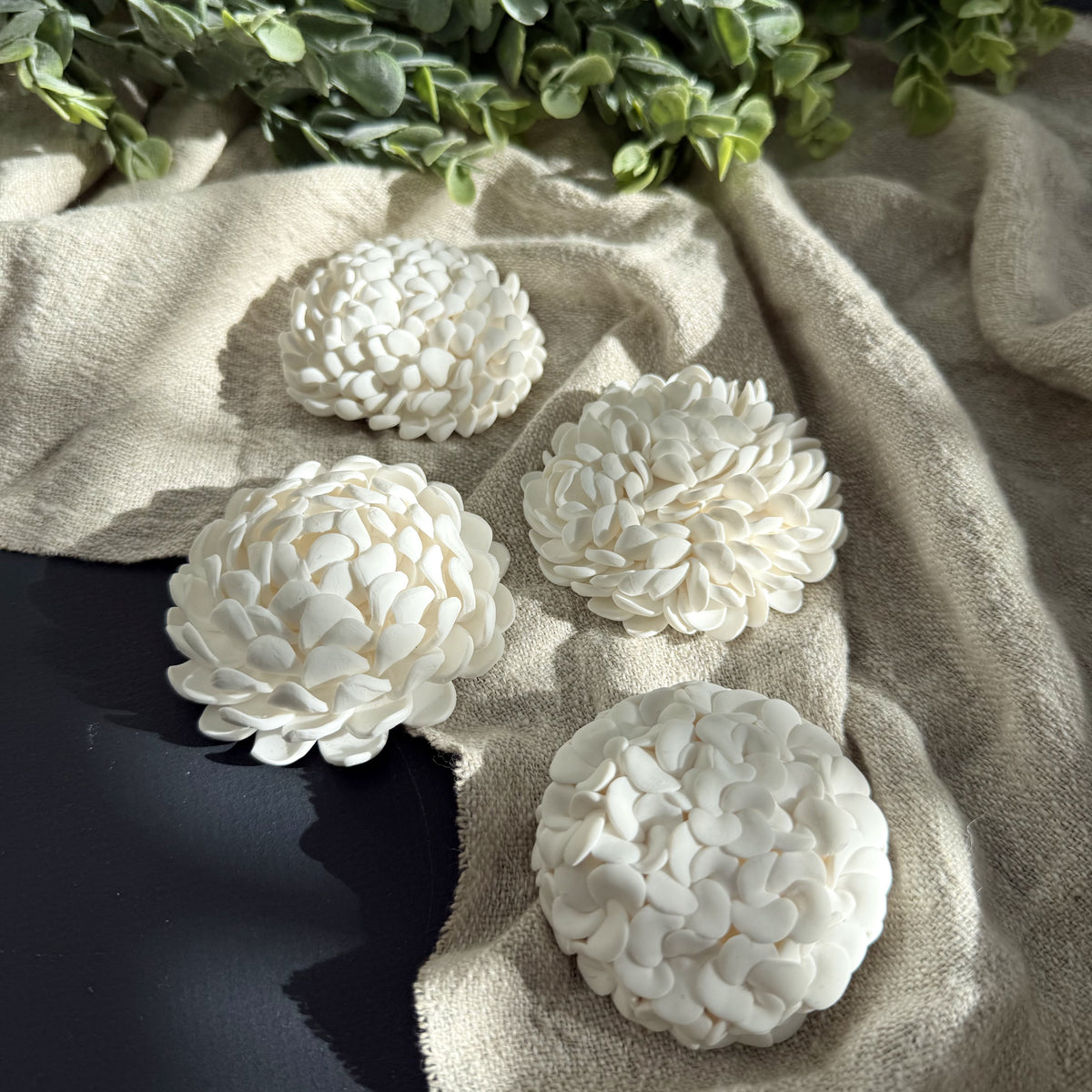 Hand Sculpted Christmas Bauble: Floral & Coastal Art Ornament